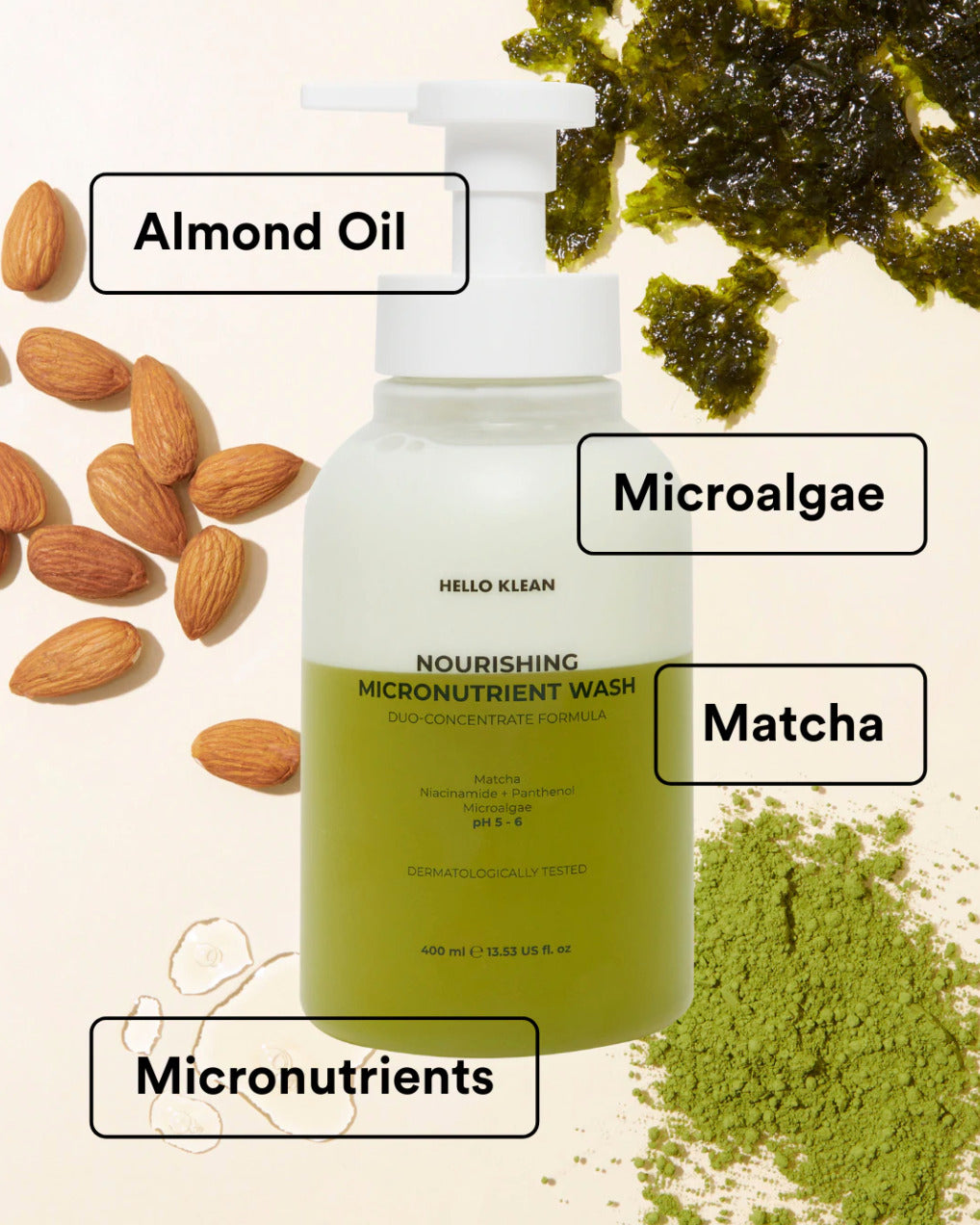de ingrediënten van de Natuurlijke Doucheschuim van Hello Klean