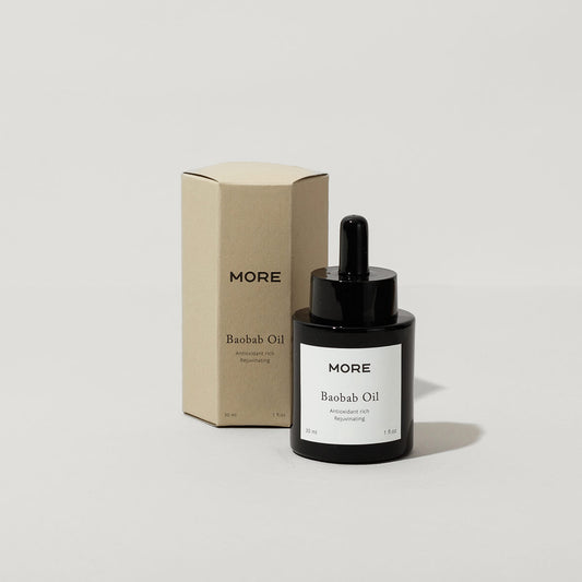 Baobab olie in zwarte fles